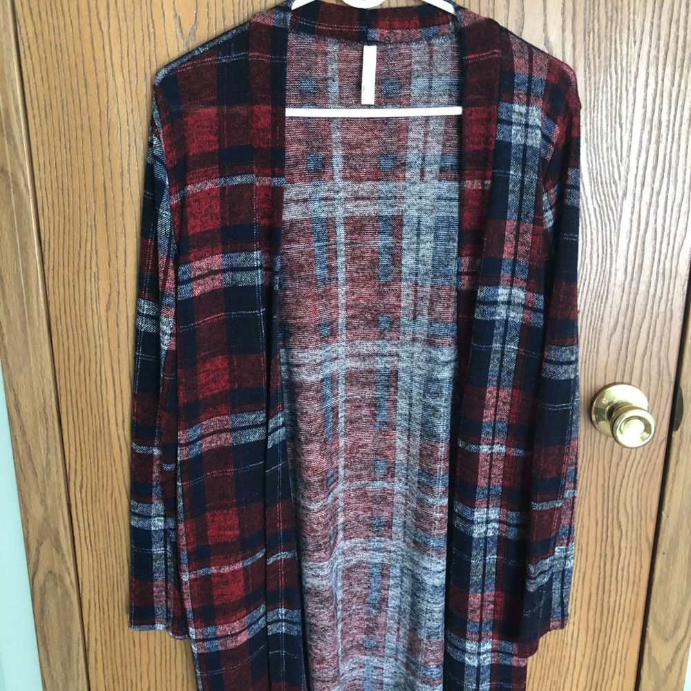Boutique brand plaid cardigan size medium